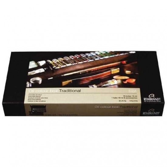 Набір олійних фарб Rembrandt TRADITIONAL,  24 туби фарби +пензлі, +доп.матеріали., дер.коробка,  Roy