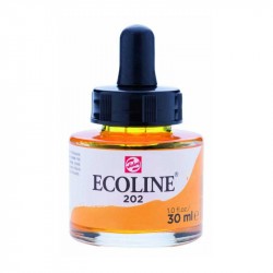 202 Фарба акварельна рідка з піпеткою Ecoline, Жовта темна, 30 мл, Royal Talens