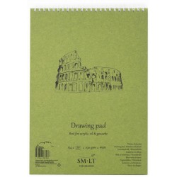 Альбом для акрилу та олії на спіралі AUTHENTIC (DRAWING) А4, 290г/м2, 20л, білий папір, SMILTAINIS
