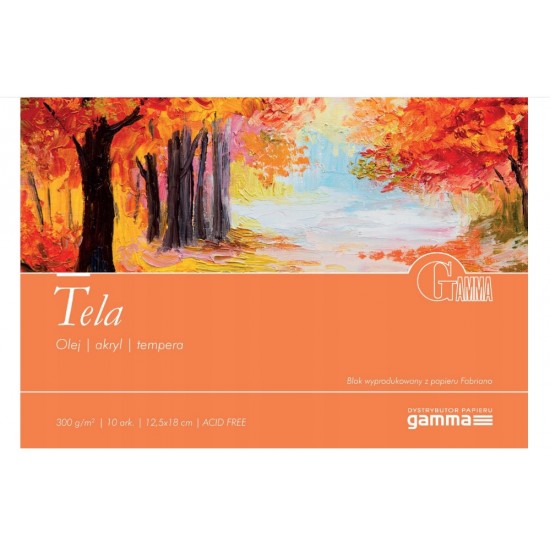 Склейка для масла и акрила Tela, 12,5 x 18 см, 300г/м, 10 л., GAMMA