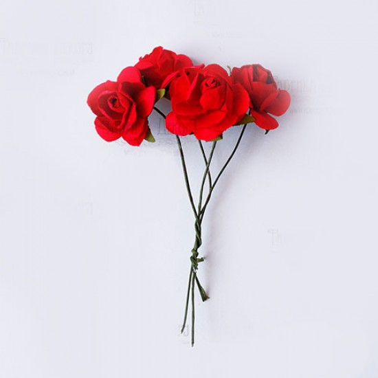 Набор маленьких цветов Букетик роз Красные 4 шт