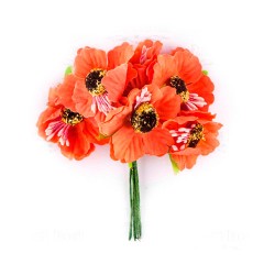 Набор цветов "Маки". Оранжевые. 6шт Набор цветов "Маки". Оранжевые. 6шт