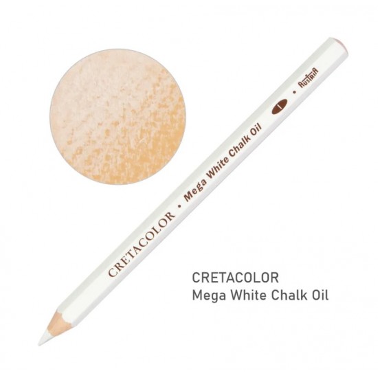 Олівець для рисунку MEGA, Білий олійний, м’який, Cretacolor