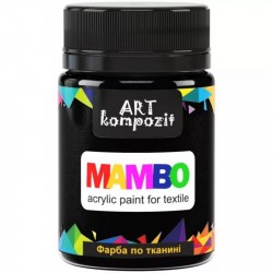 Фарба по тканині MAMBO "ART Kompozit", 50 мл (23 чорний) Фарба по тканині MAMBO "ART Kompozit", 50 мл (23 чорний)
