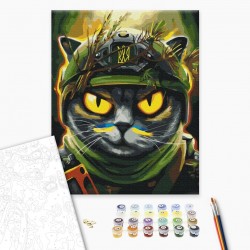 Картина за номерами: Котик розвідник ©Маріанна Пащук, Brushme