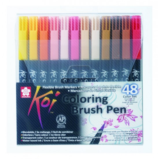 Набір маркерів Koi Coloring Brush Pen, 48кол., Sakura