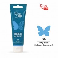 Акрил для декору, Небесно-блакитний, матовий, 75мл, ROSA TALENT