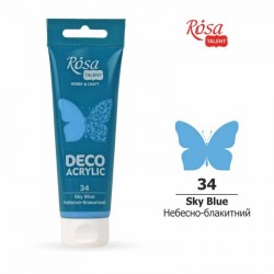 Акрил для декору, Небесно-блакитний, матовий, 75мл, ROSA TALENT