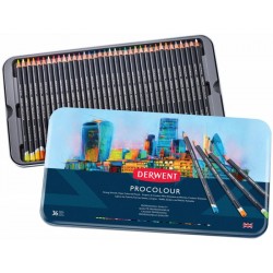 Набір кольорових олівців Procolour, 36кол. метал. Derwent Набір кольорових олівців Procolour, 36кол. метал. Derwent