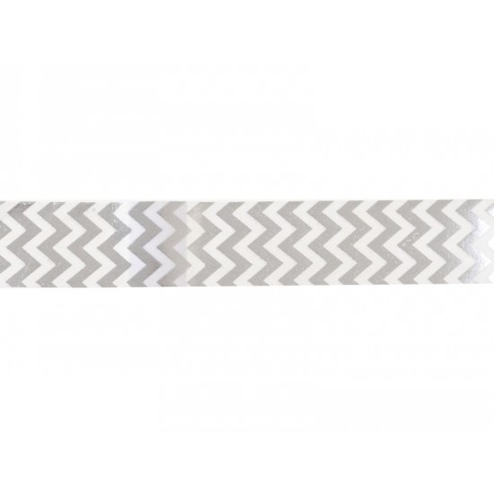 Лента бумажная фольгированная самоклеящаяся "Зигзаг", серебро, 3 м