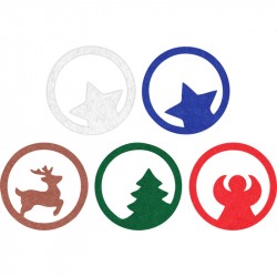 Набір фетрових заготовок „Новий Рік“ 1, 4,5х4,5см, 5шт, ROSA TALENT Набір фетрових заготовок „Новий Рік“ 1, 4,5х4,5см, 5шт, ROSA TALENT