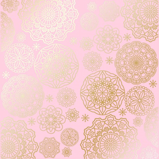 Лист односторонней бумаги с фольгированием Golden Napkins Pink 30,5х30,5 см