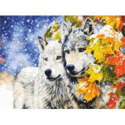 Полотно на картоні з контуром, „Вовки“, 30х40, бавовна, акрил, ROSA START