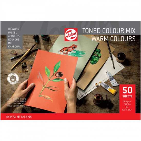 Склейка для пастелі Talens А4, 180г/м2, 50л, Теплі кольори, Royal Talens