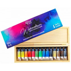 Набір акварельних фарб "Класика", 14*10мл, деревяний пенал, ROSA Gallery