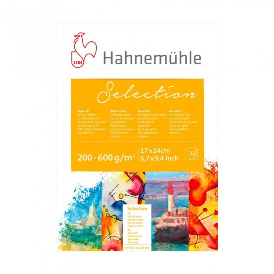 Hahnemuhle альбом для акварелі Selection, 17*24 см, 200-450г/м, 12арк., середнє зерно