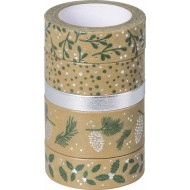 Набір паперових скотчів «Крафтові», срібний/зелений, 5шт, Heyda