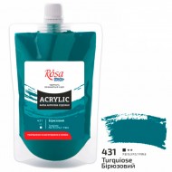 Фарба акрилова, Бірюзова (431), 200 мл, ROSA Studio