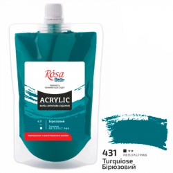 Фарба акрилова, Бірюзова (431), 200 мл, ROSA Studio