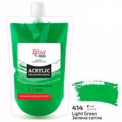 Фарба акрилова, Зелена світла (414), 200 мл, ROSA Studio