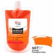 Фарба акрилова, Помаранчева (407), 200 мл, ROSA Studio