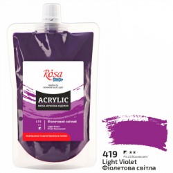Фарба акрилова, Фіолетова світла (419), 200 мл, ROSA Studio