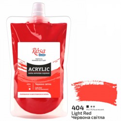 Фарба акрилова, Червона світла (404), 200 мл, ROSA Studio