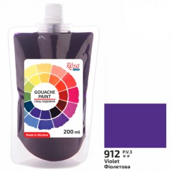 Фарба гуашева, Фіолетова (912), 200мл, ROSA Studio Фарба гуашева, Фіолетова (912), 200мл, ROSA Studio