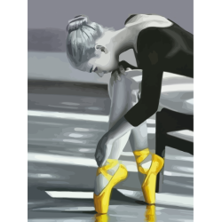 Полотно на картоні з контуром, „Жовті пуанти“, 30х40, бавовна, акрил, ROSA START