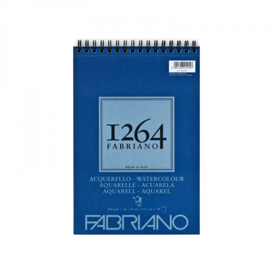 Fabriano альбом на спіралі для акварелі 1264 А4, 300г/м2, 30л, СР, 25% бавовни