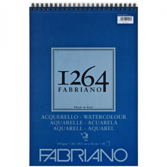 Fabriano Альбом на спіралі для акварелі 1264 А3, 300г/м2, 30л, СР, 25% бавовни