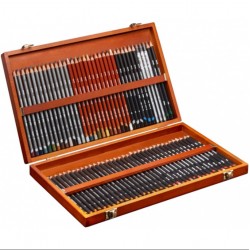 Набір чорнографітних акварельних олівців Sketching, 72 шт, в дерев. коробці, Derwent