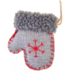 Підвіска Yes! Fun "Рукавичка", сіра зі сніжинкою, h-9 см Підвіска Yes! Fun "Рукавичка", сіра зі сніжинкою, h-9 см