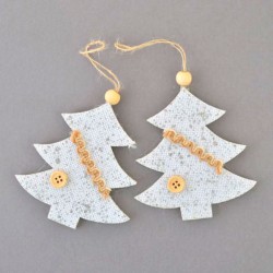 Набір підвісок Yes! Fun "Ялинки", декорований сріблом, 2 шт. Набір підвісок Yes! Fun "Ялинки", декорований сріблом, 2 шт.