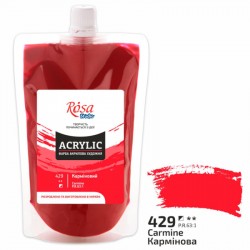 Фарба акрилова, Кармінова (429), 200 мл, ROSA Studio