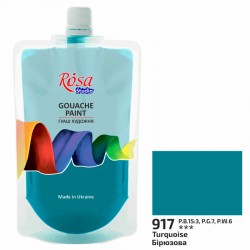 Фарба гуашева, Бірюзова (917), 200мл, ROSA Studio Фарба гуашева, Бірюзова (917), 200мл, ROSA Studio