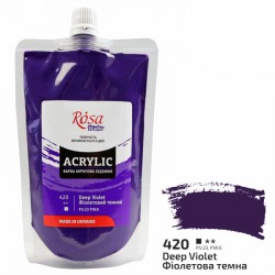 Фарба акрилова, Фіолетова темна, 200 мл, ROSA Studio