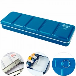 Пенал для акварельних фарб металевий, Бірюза, 21 кювета, ROSA Gallery