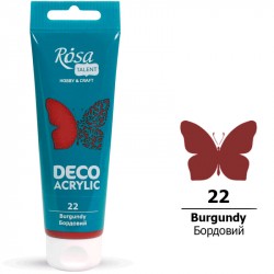 Акрил для декору, Бордовий (22), матовий, 75 мл, ROSA Talent