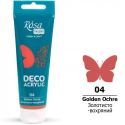 Акрил для декору, Золотисто-вохряний, матовий, 75 мл, ROSA TALENT