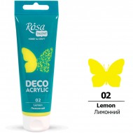 Акрил для декору, Лимонний, матовий, 75 мл, ROSA TALENT Акрил для декору, Лимонний, матовий, 75 мл, ROSA TALENT