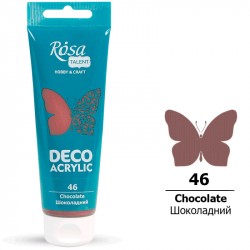 Акрил для декору, Шоколадний, матовий, 75 мл, ROSA TALENT