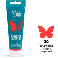 Акрил для декору, Яскраво-червоний, матовий, 75 мл, ROSA TALENT Акрил для декору, Яскраво-червоний, матовий, 75 мл, ROSA TALENT