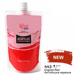 Фарба акрилова, Англійська червона (443), 200 мл, ROSA Studio