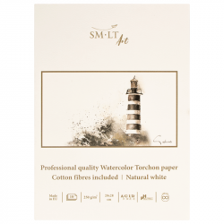 Блокнот для акварелі PRO CREATE Torchon 20*28см, 250г/м2, 10л, білий папір, SMILTAINIS Блокнот для акварелі PRO CREATE Torchon 20*28см, 250г/м2, 10л, білий папір, SMILTAINIS