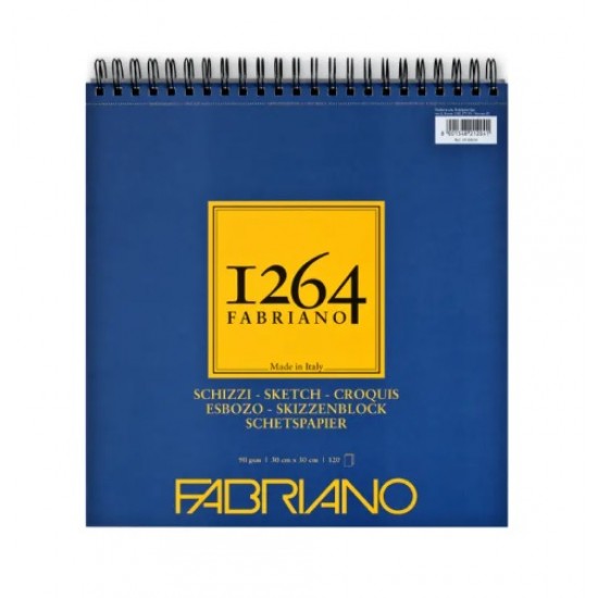 Альбом на спіралі для рисунку та ескізів 1264 30*30см, 90г/м2, 120л, слонова кістка, Fabriano