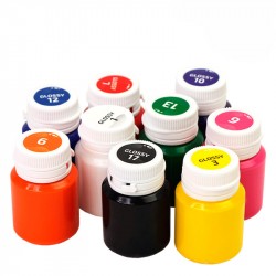 Набір акрилових фарб для декору, глянцевий, 9 кол.*20мл, ROSA TALENT