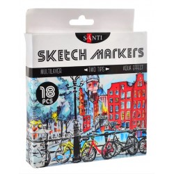 Набір маркерів  "SANTI sketch", 18 шт/уп