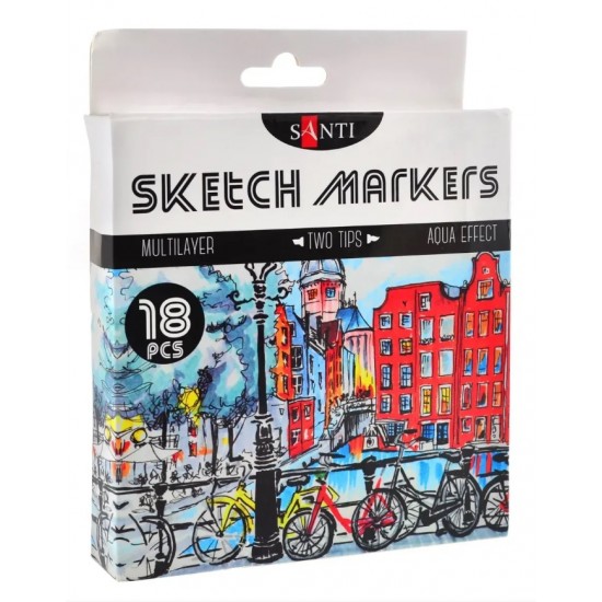 Набір маркерів  "SANTI sketch", 18 шт/уп