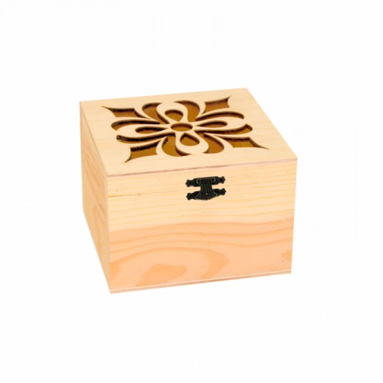 Скринька дерев'яна, з прорізним малюнком, 11х11х8см, ROSA TALENT